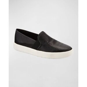 NWB Vince Blair 5 Perforated Leather Slip On‎ Sneakers Black Womens Size 7